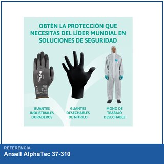 Ansell AlphaTec 37-310 guantes nitrilo M