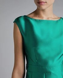 Vestido midi Micado verde azulado