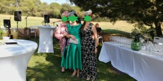 Vestido midi Micado verde azulado