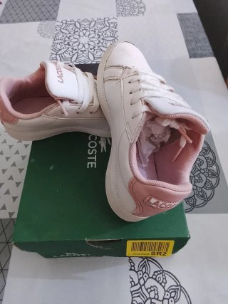 Zapatillas Lacoste Blancas y Rosas talla29
