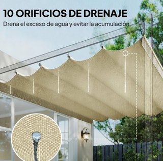 Tetto Retrattile per Pergola 2,5x2,55m Beige