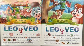 Leo y Veo 2 libros con letra en cursiva