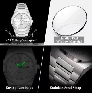Reloj POEDAGAR Plata y Blanco