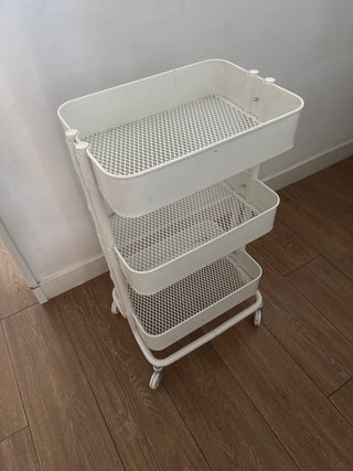 Carro de cocina blanco 3 estantes