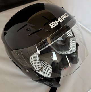 Casco Moto Jet SHIRO Negro Talla XS