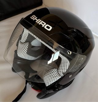 Casco Moto Jet SHIRO Negro Talla XS