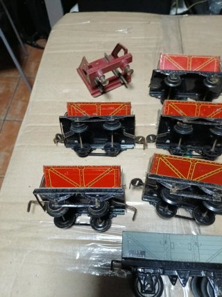 Lote vagones tren JEP y topes antiguos
