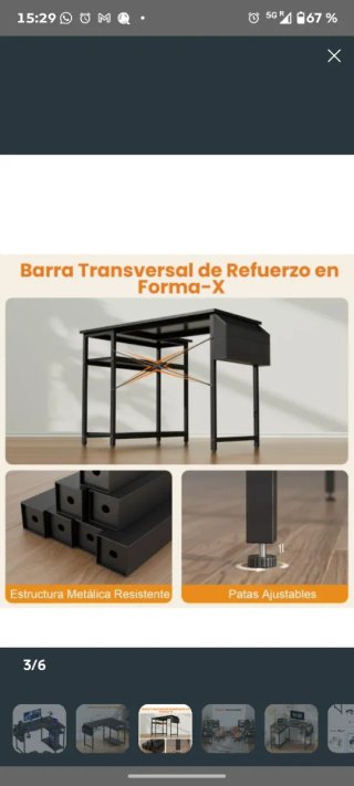 Mesa escritorio gaming negra