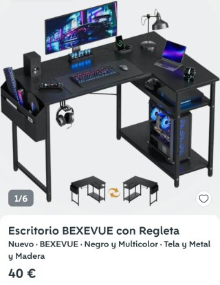 Mesa escritorio gaming negra