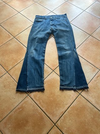 Jeans custom flared blu