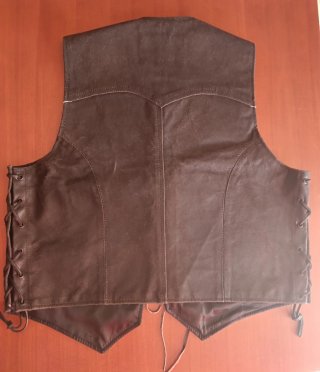 Chaleco Biker Cuero Negro Talla 2XL