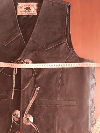 Chaleco Biker Cuero Negro Talla 2XL