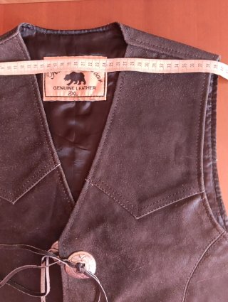 Chaleco Biker Cuero Negro Talla 2XL