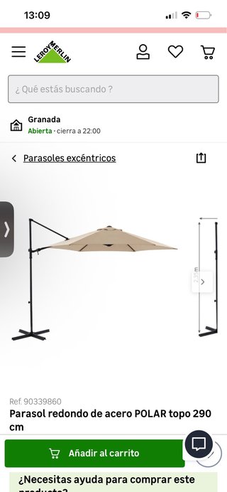 Parasol terraza Leroy Merlin beige/negro
