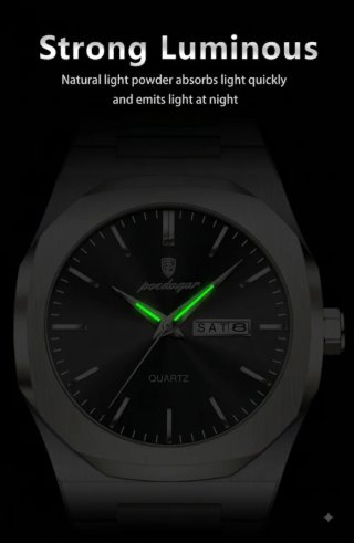 Reloj Poedagar Hombre Negro/Plata