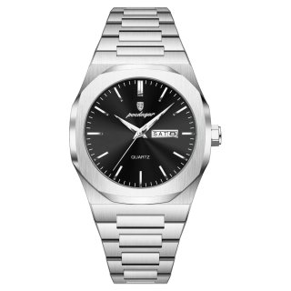 Reloj Poedagar Hombre Negro/Plata