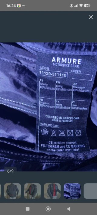 Chaqueta Moto Armure con protecciones (M)
