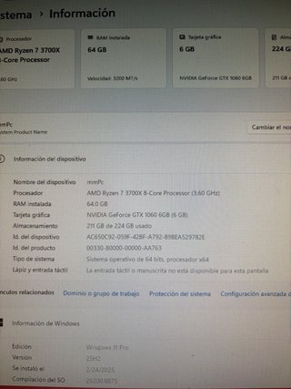 Torre PC AMD 64gb RAM