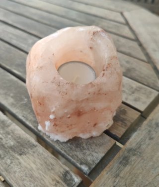 Portavelas de sal del Himalaya
