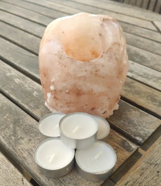 Portavelas de sal del Himalaya