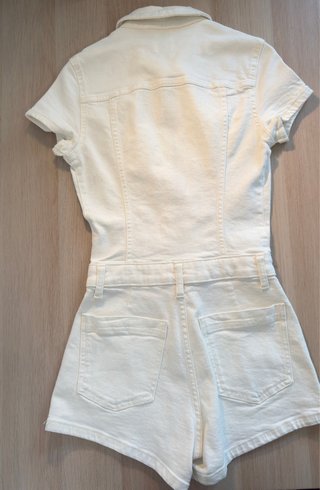 Mono vaquero Bershka blanco Talla XS
