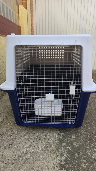 Transportín Perro Grande Azul y Blanco