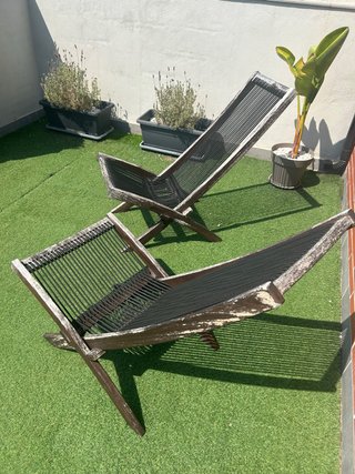 Tumbonas de jardín para restaurar (Pack de 2)