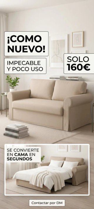Sofá Cama Ikea 2 Plazas Beige Para Recoger en León