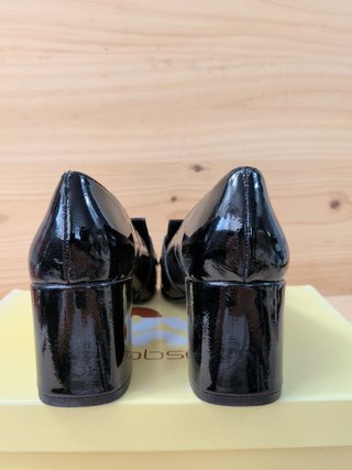 Mocasines Tacón Obsel Mujer 37 Negro Charol