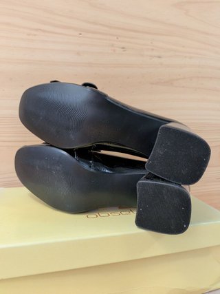 Mocasines Tacón Obsel Mujer 37 Negro Charol