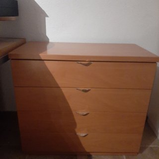 Cómoda 4 cajones madera 80x40cm fondo x 72 alçada