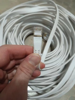 Cable Ethernet Cat 8 Plano 30m Blanco.