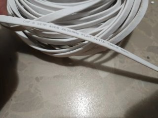 Cable Ethernet Cat 8 Plano 30m Blanco.