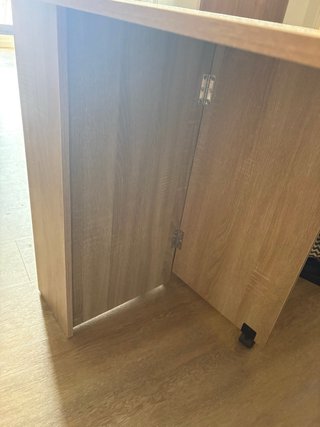 Mesa abatible plegable de madera con ruedas