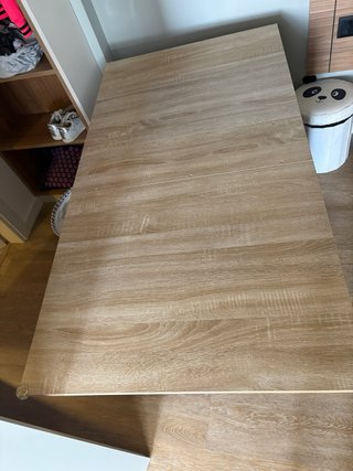 Mesa abatible plegable de madera con ruedas