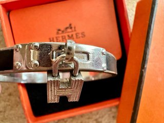 Bracciale Hermès vintage rigido H Made in France