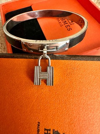 Bracciale Hermès vintage rigido H Made in France