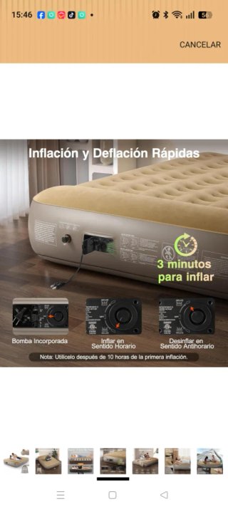 Colchón Hinchable Matrimonial Lewondr Nuevo