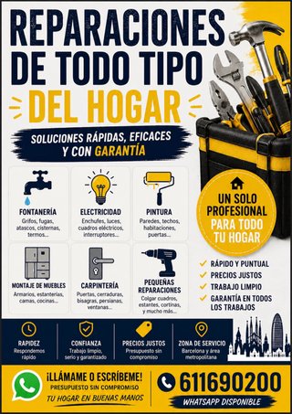Fontanero, electricista, obrero, pintor reparacion