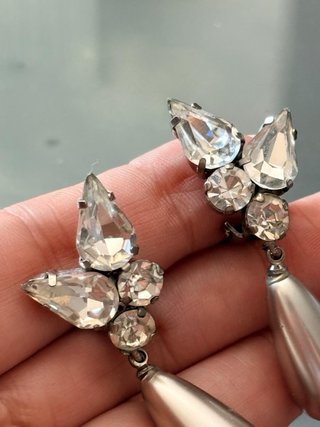 Orecchini vintage pendenti cristalli