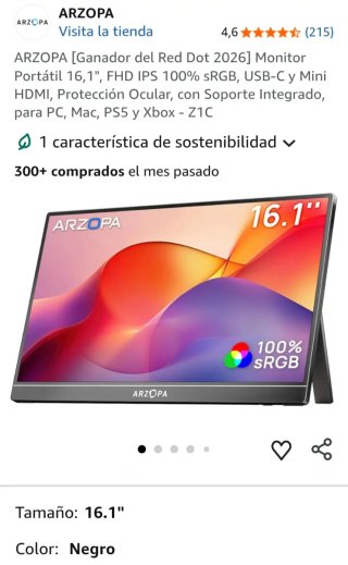 Monitor Portátil Negro