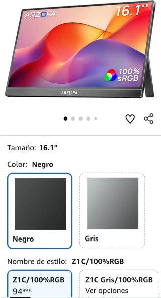 Monitor Portátil Negro