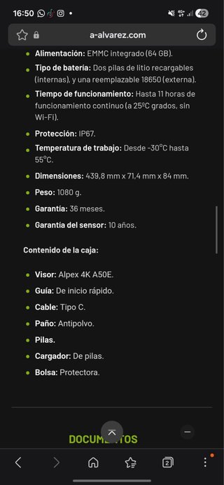 visor digital HIKMICRO alpex 4k A50E Nocturno/diur