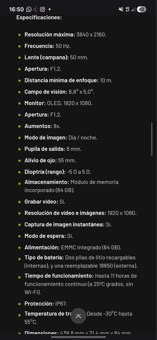 visor digital HIKMICRO alpex 4k A50E Nocturno/diur