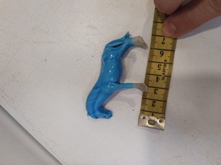 Pareja Figuras Caballos Azules Cerámica