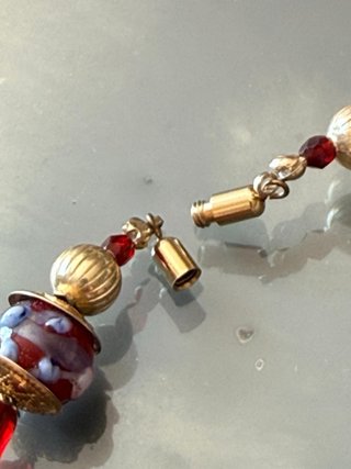 Collana Murano Vetro Artistico Rosso Oro