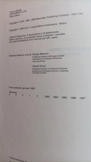 Biologia evolutiva e comparata dei vertebrati
