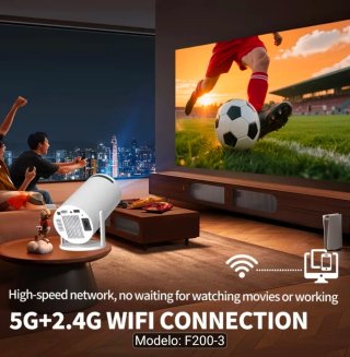 Proyector 4K Android 11 con Rotación 180°