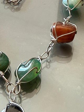 Collana vintage pietre anni '70 artigianale
