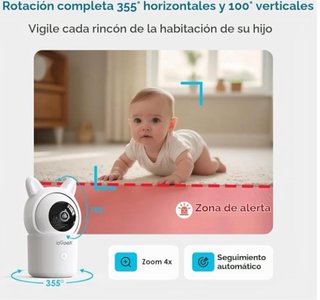 Cámara Vigilancia Bebé ieGeek 1080p Monitor 360º